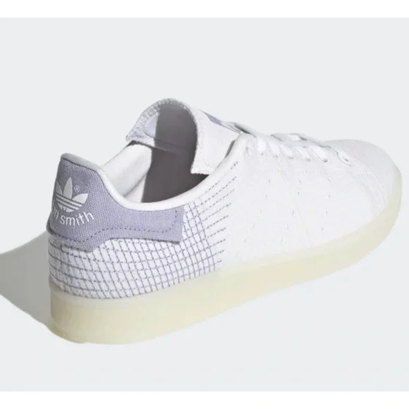 Adidas Stan Smith PrimeBlue Shoes Cloud White/Dust Purple NIB SZ 9.5 - Picture 1 of 15